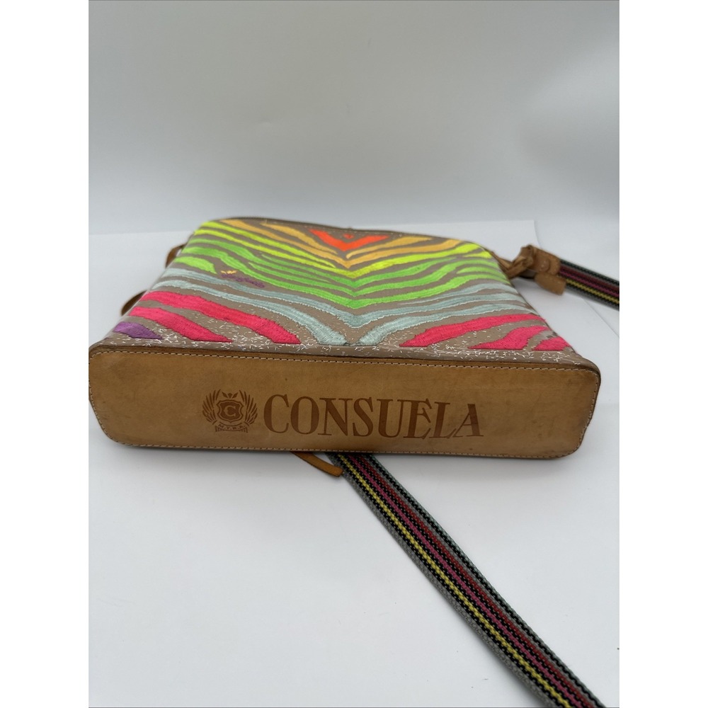 Consuela Veronica Downtown Zebra Embroidered glitter Crossbody Bag Purse - Picture 4 of 6
